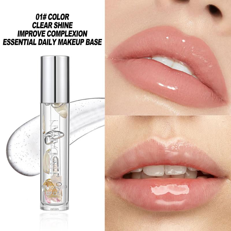 Natural Lip Gloss Oil: Glass-Like Shine & 24H Hydration,Non-Sticky Moisturizing Lip Gloss Makeup Glossy Springtok Moisturizer Lipstick