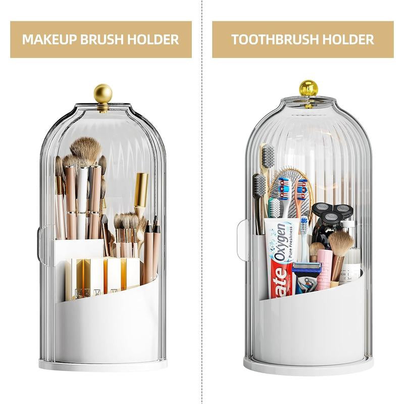 360°Rotating Makeup Brush Organizer