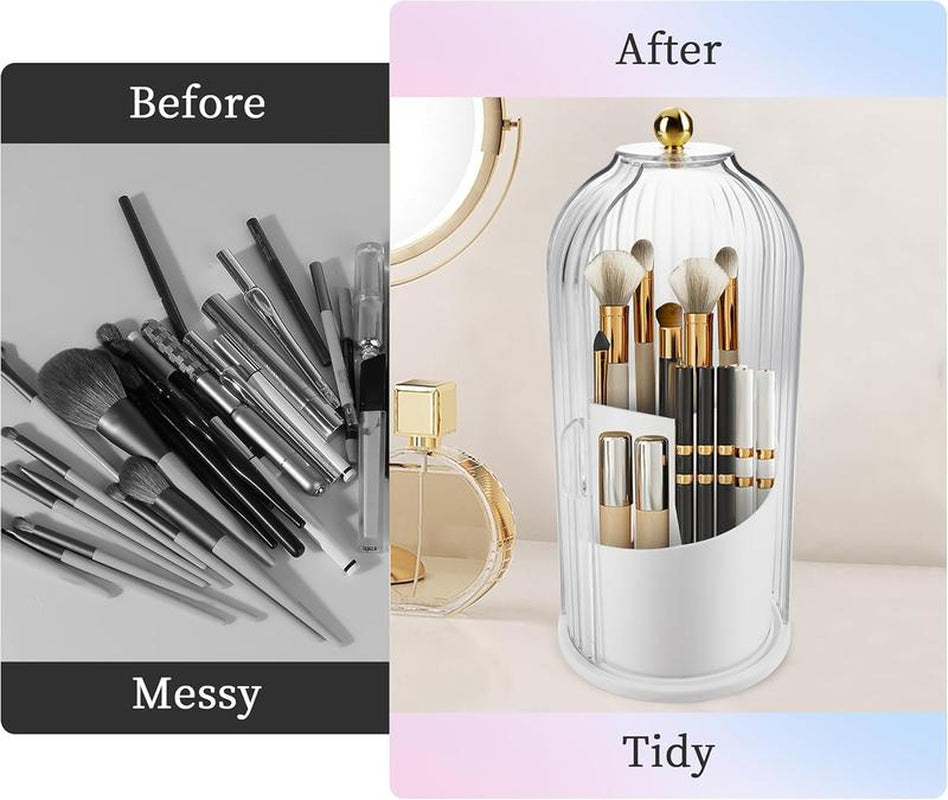 360°Rotating Makeup Brush Organizer