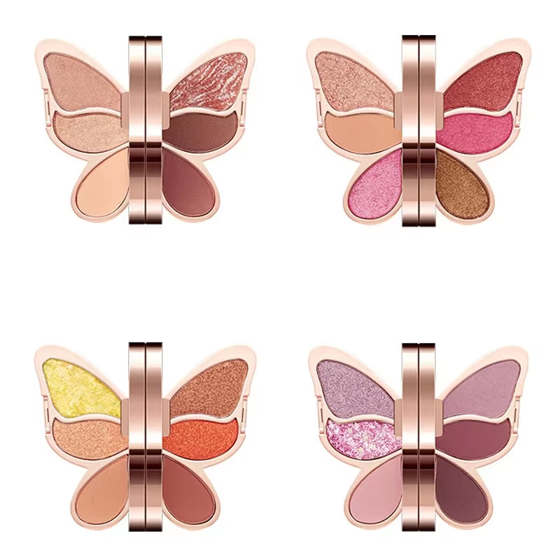 Butterfly Eye Shadow Six Color Eyeshadow Palette Easy to Color Glitter Matte Makeup Make-Up for Women Korean Cosmetics Makeup