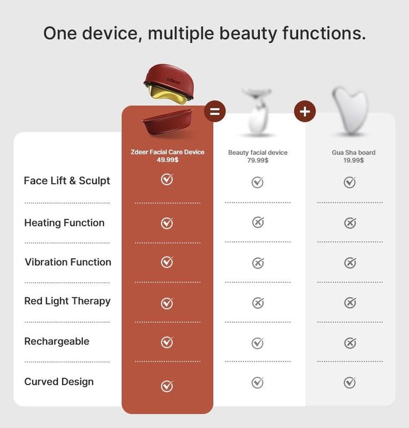 Facial Care Device with LED Red Light Therapy 