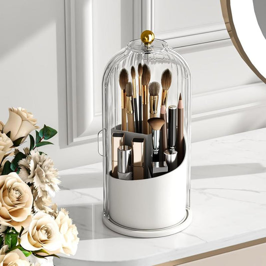 360°Rotating Makeup Brush Organizer
