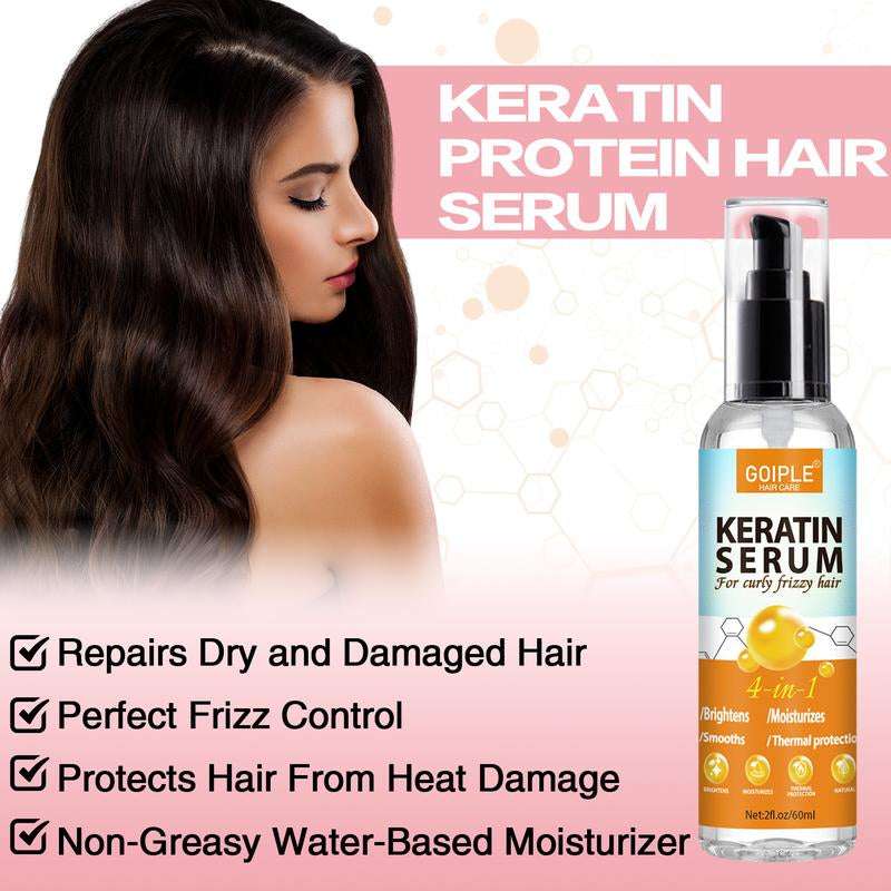 Rosewater Spray and Keratin Serum for Smooth, Frizz-Free Hair - Curl Defining Brush for Shaping Curls, Hair Care Locks Blend Daily