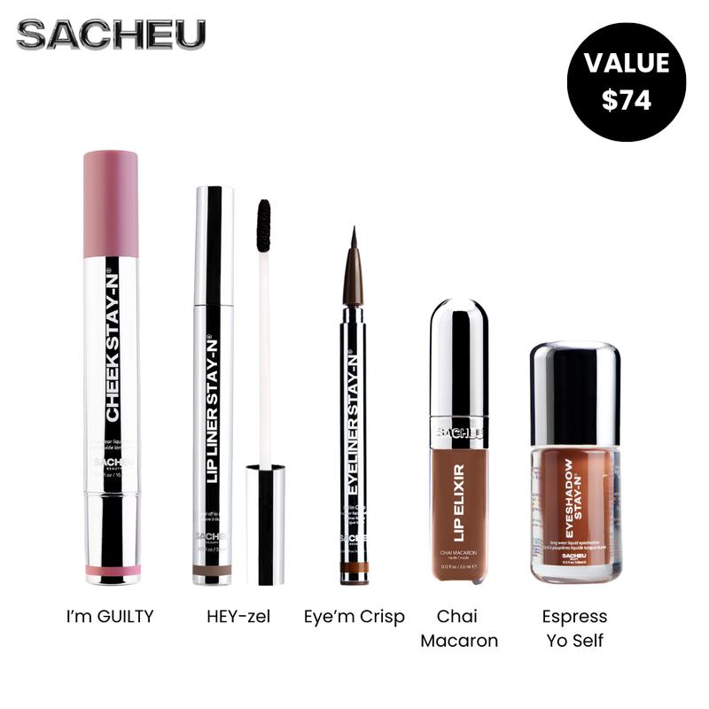 5-Piece Makeup Set: Lip, Cheek, Eyeliner, Eyeshadow, Lip Elixir