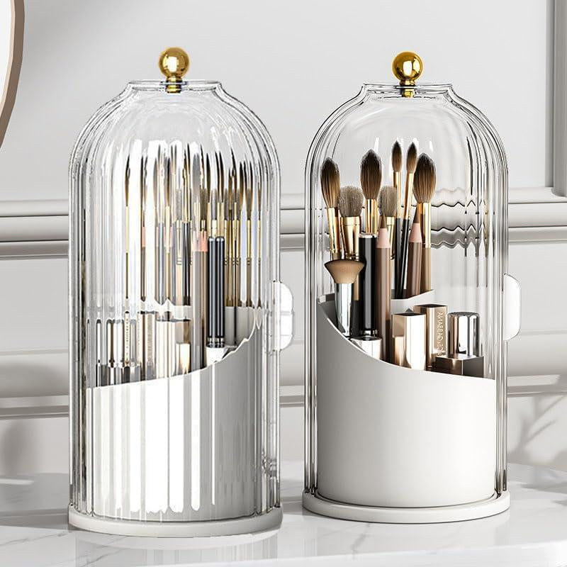 360°Rotating Makeup Brush Organizer