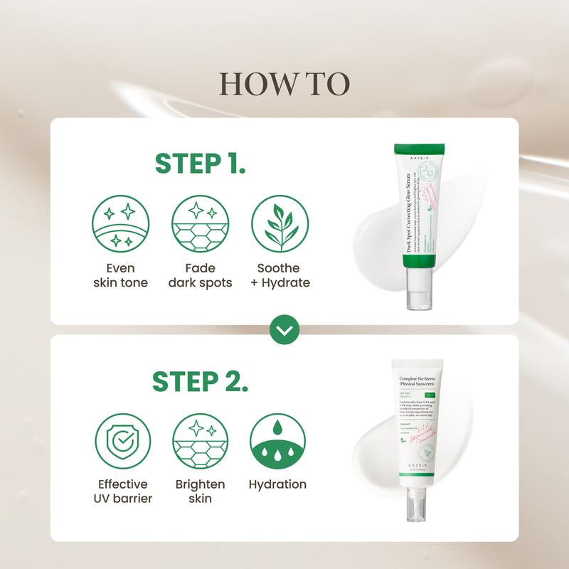 AXIS-Y Infinity Glow Set | Glow Serum + Mineral Facial Sunscreen SPF 50 | Korean Facial Serum, Safe Non-Toxic, Brightening, Calms, No White Cast, Barrier Repair, Pure Niacinamide Korean Skincare Duo